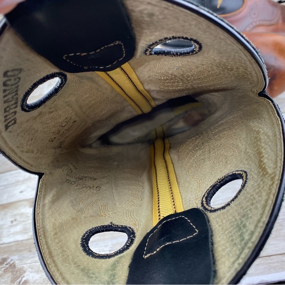 Durango Cowboy Black & Brown Pull On Leather Boots- Mens size 8.5 EE - Picture 15 of 17